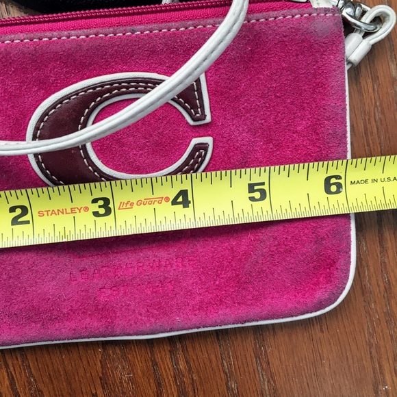 Pink suede Coach Mini bag wristlet - Picture 5 of 10